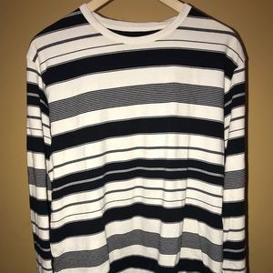 10.Deep Kente White Stripe Longsleeve Tee